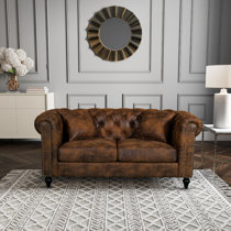 Brown Faux Leather Sofas You ll Love Wayfair